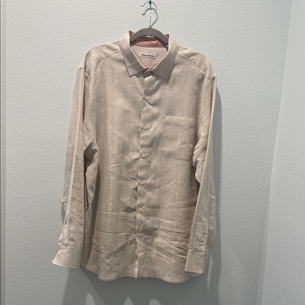 Tommy Bahama Beige Casual Button-Down Shirt